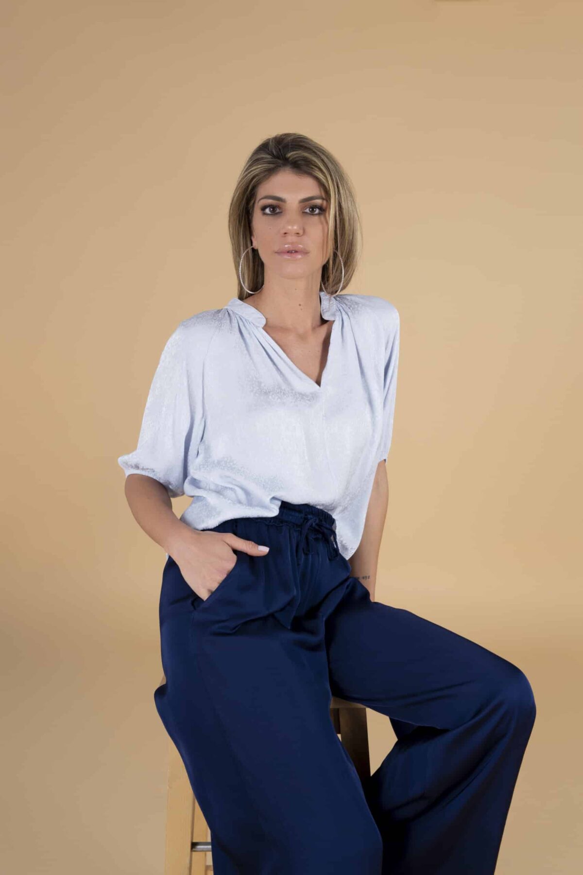 Leopard satin blouse