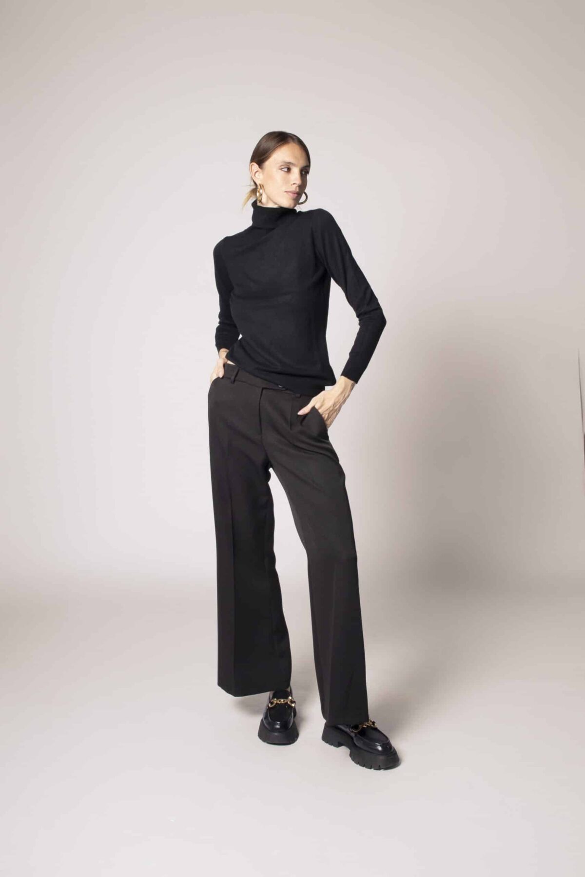 Black light flare trousers