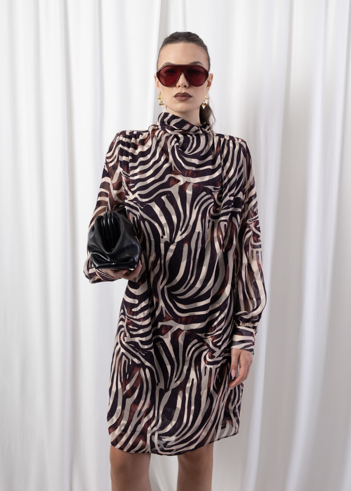 High Neck Long Sleeve Dress - Image 2