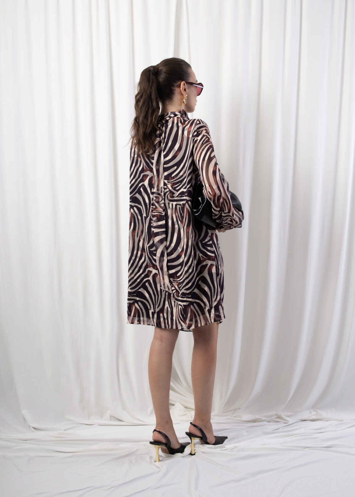 High Neck Long Sleeve Dress - Image 5