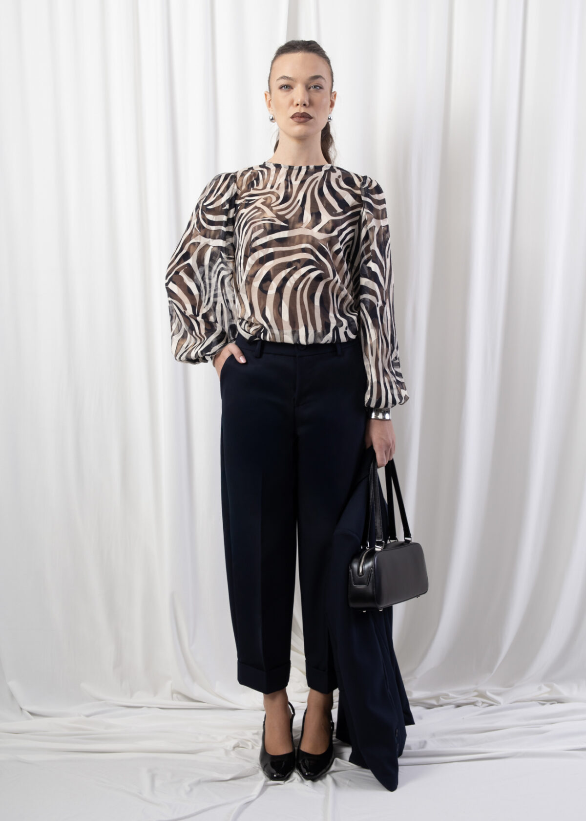 Cropped Cuffed Trousers - Image 5