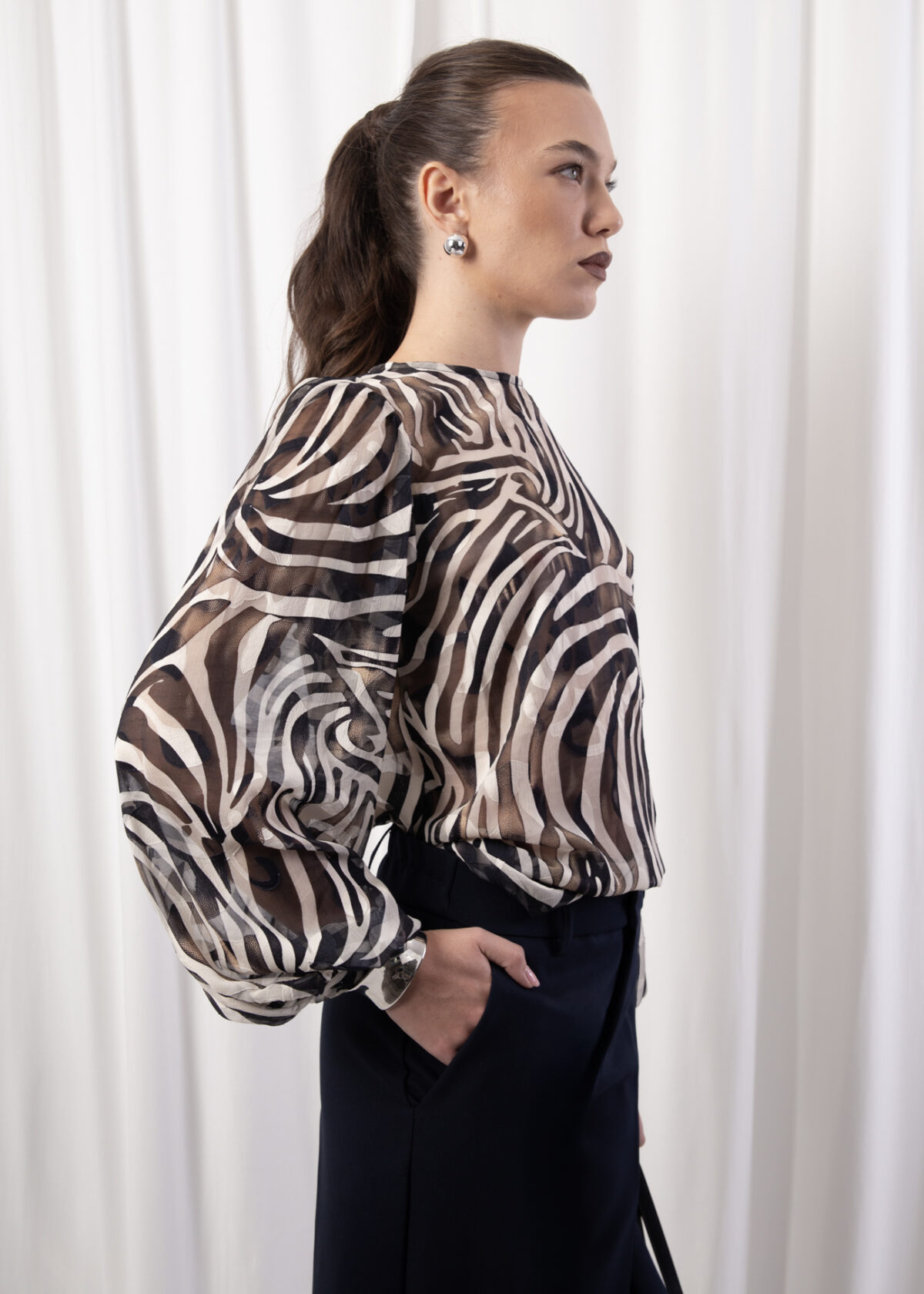 Sheer Zibra Blouse - Image 4