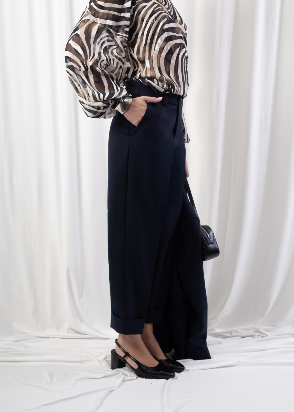 Cropped Cuffed Trousers