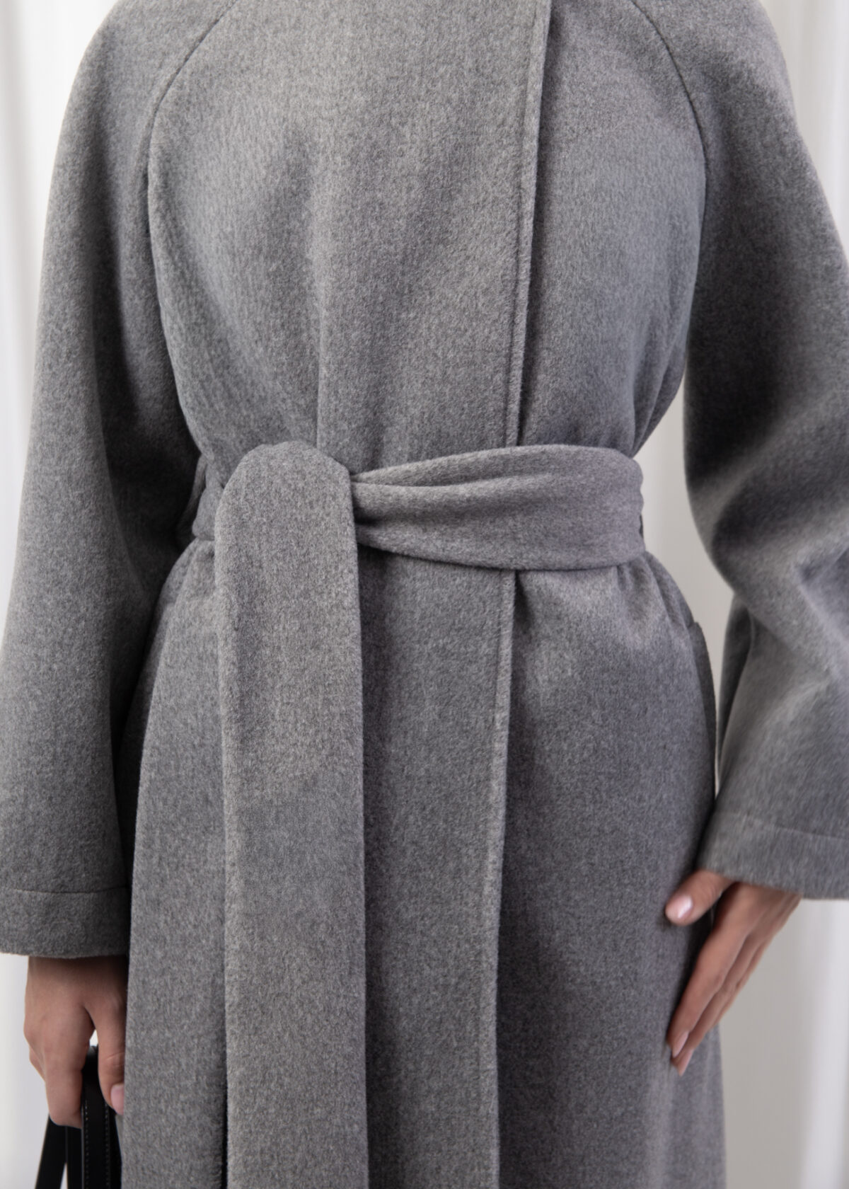 Belted Longline Wool Coat - Image 4