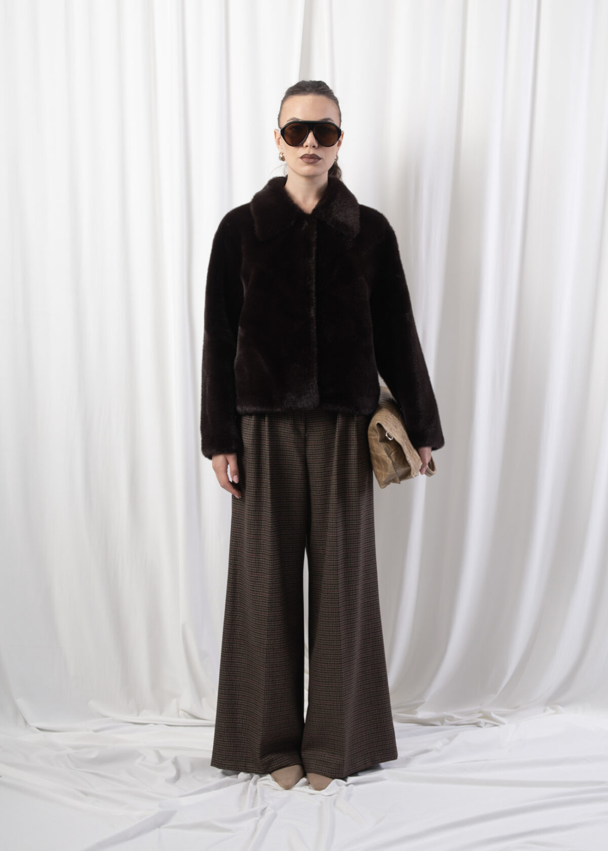 Faux Fur Chocolate Jacket - Image 3