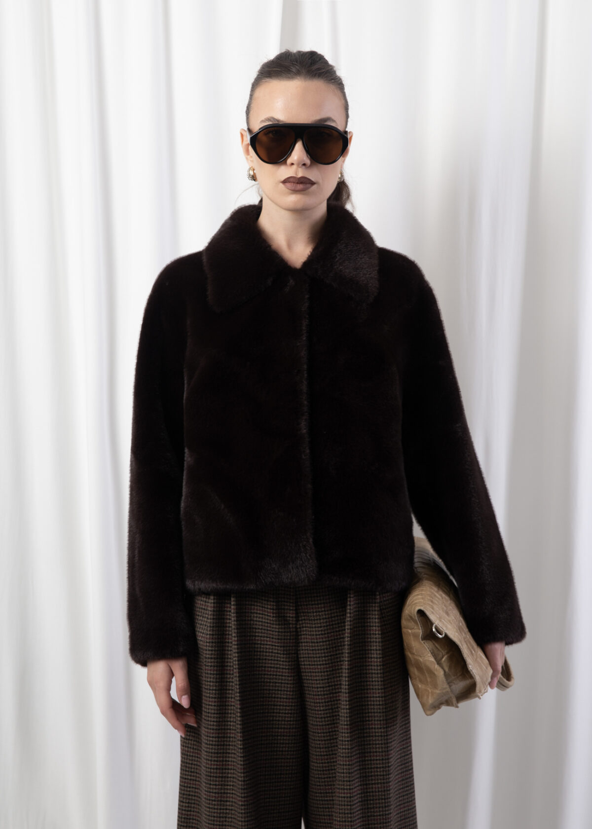 Faux Fur Chocolate Jacket