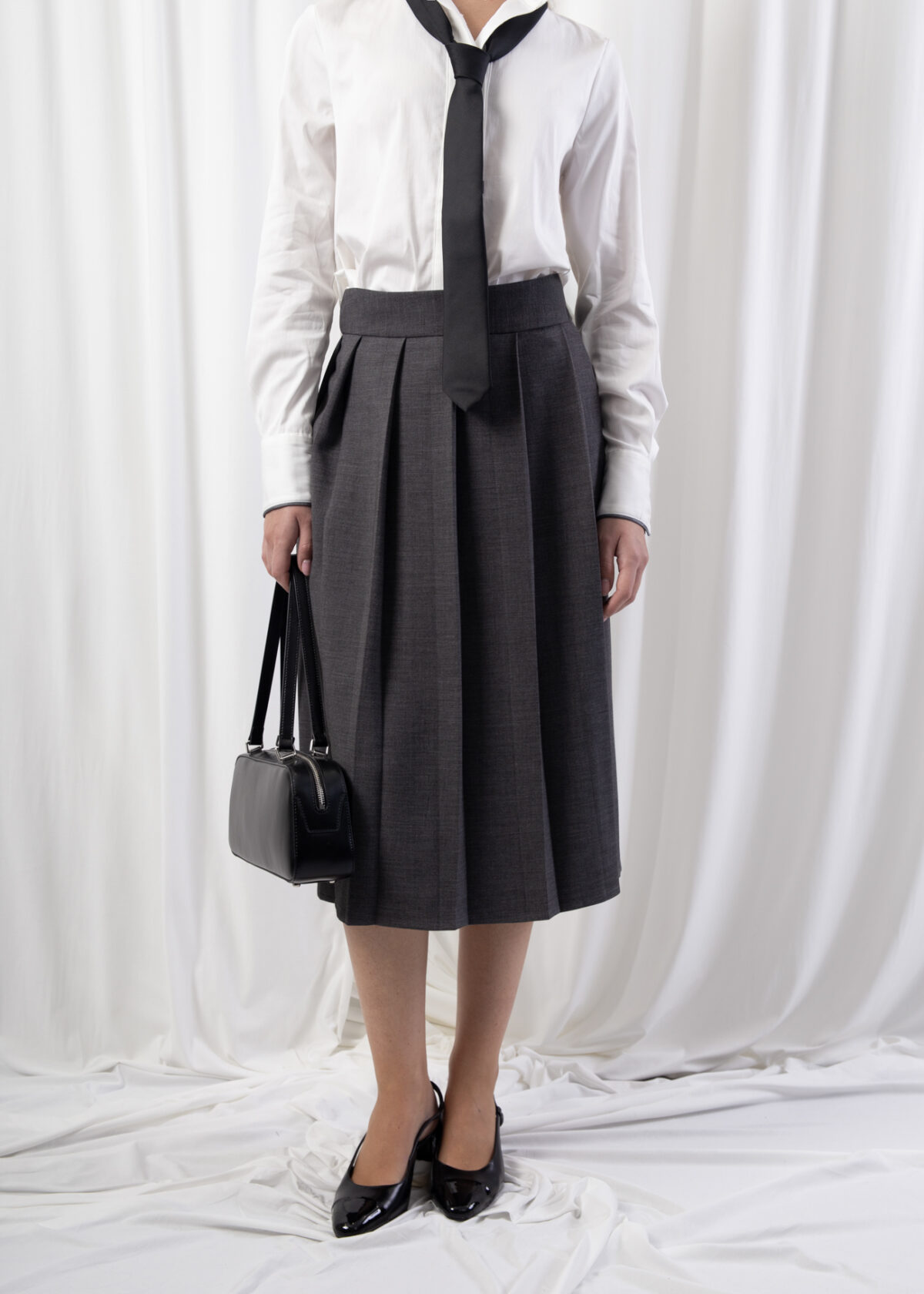 Pleated Midi Skirt