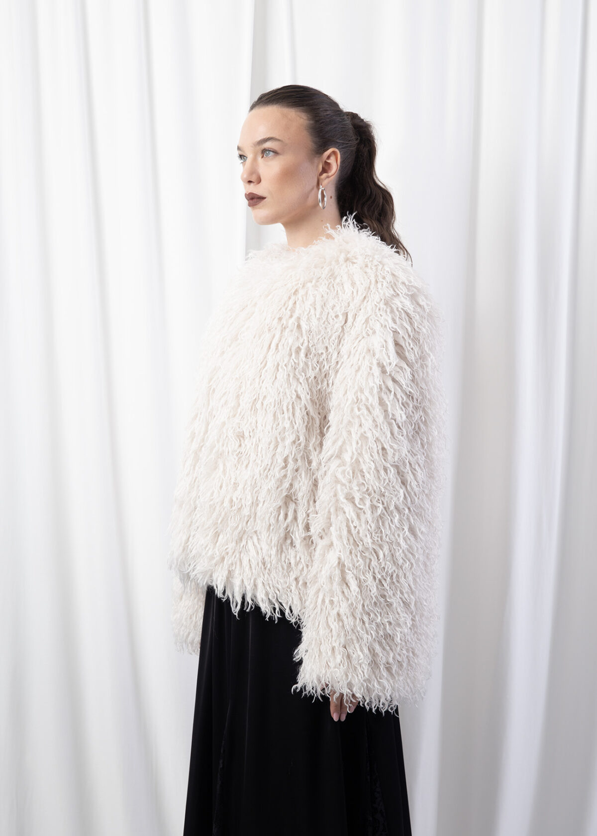 Off White Mongolia Fur Jacket - Image 3