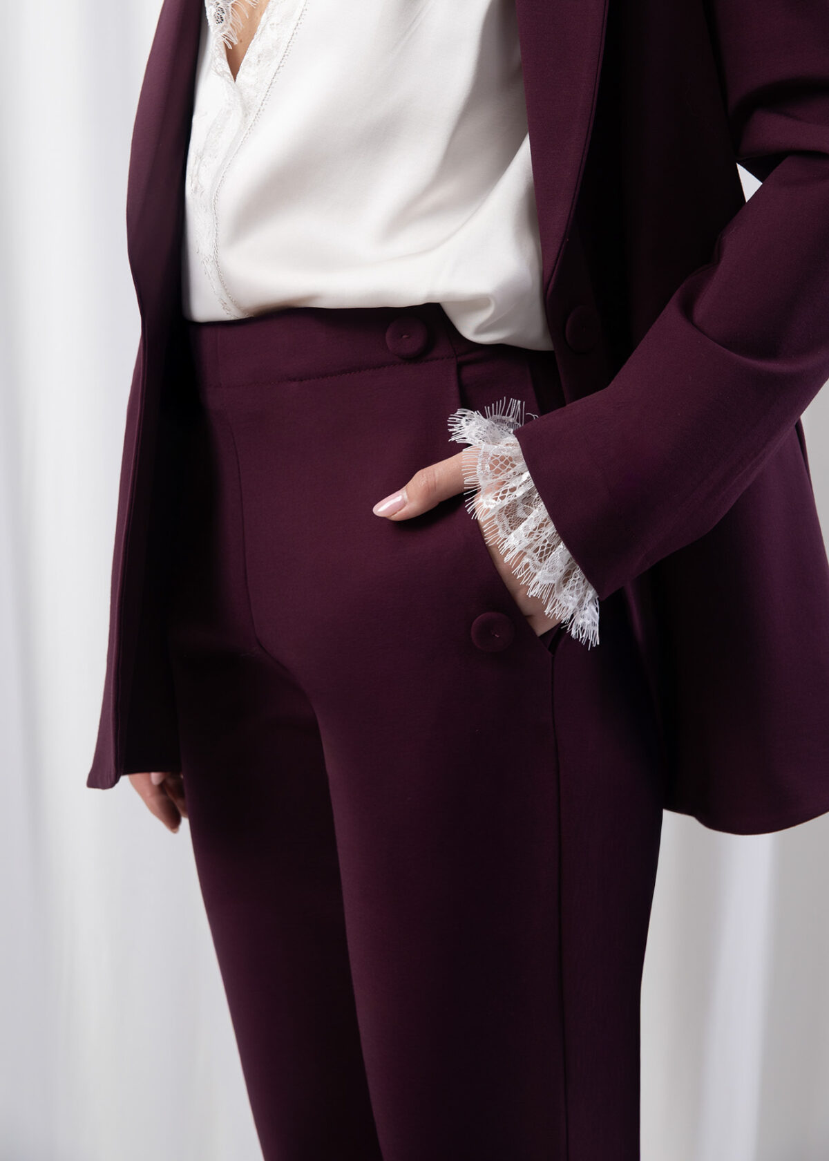 Burgundy Tailored Suit - Image 4