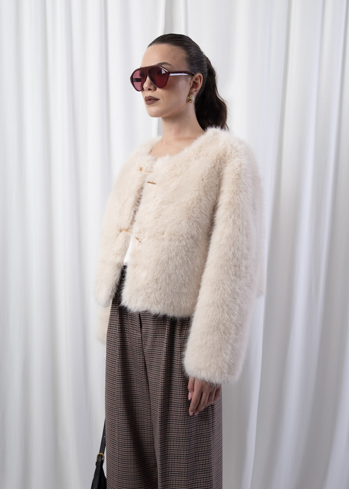 Cropped Faux Fur Jacket