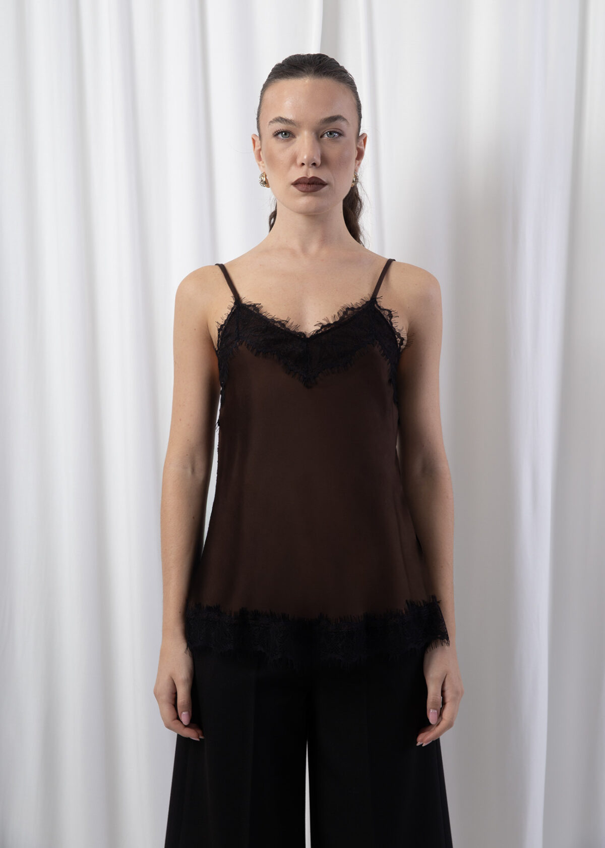 Lace Trim Sleep Top - Image 2