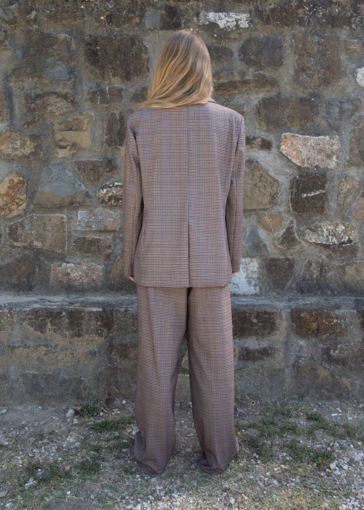 Checked Wide-Leg Trousers - Image 5
