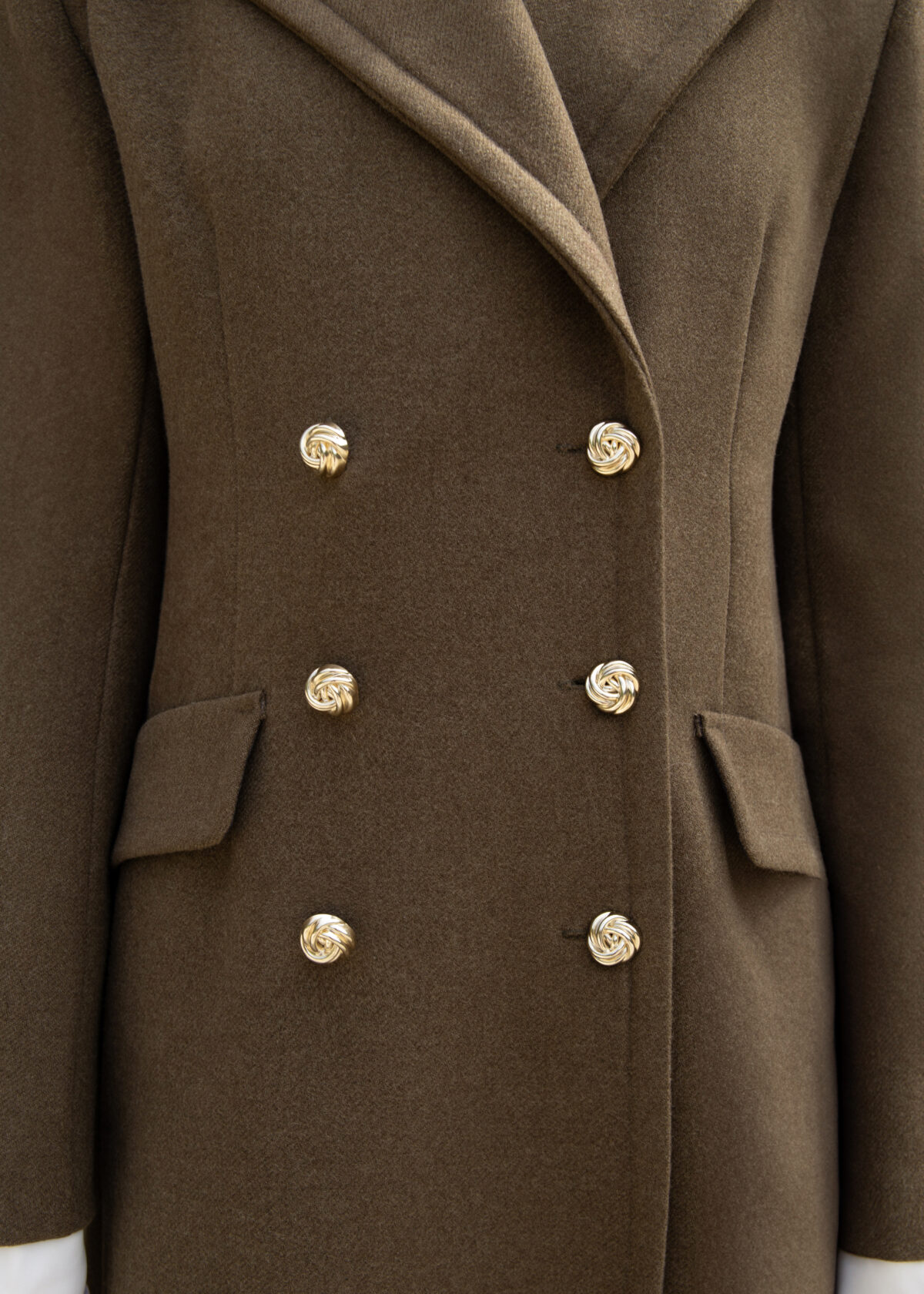 Double Breasted Wool Blend Coat - Image 3