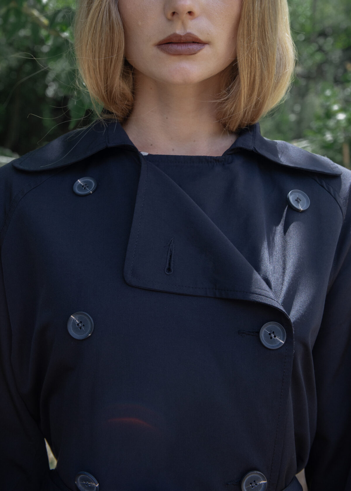 Double-Breasted Navy Trench Coat - Image 6