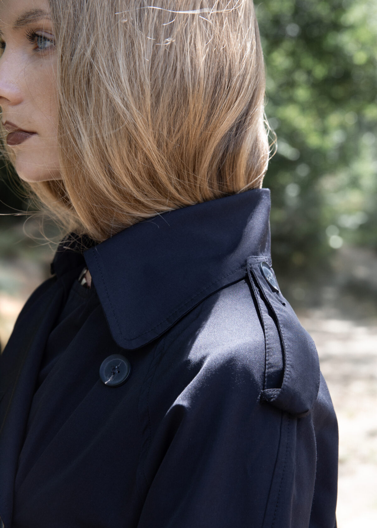 Double-Breasted Navy Trench Coat - Image 5