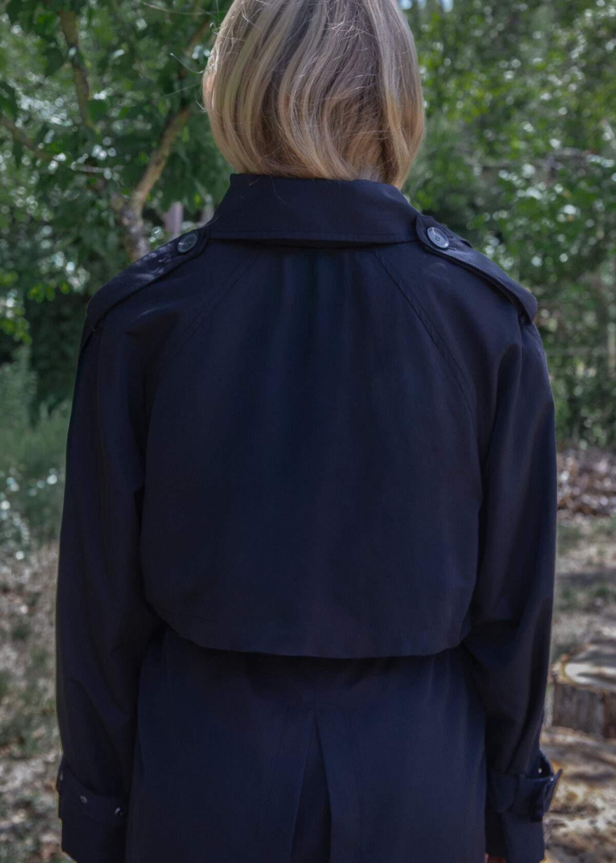 Double-Breasted Navy Trench Coat - Image 7