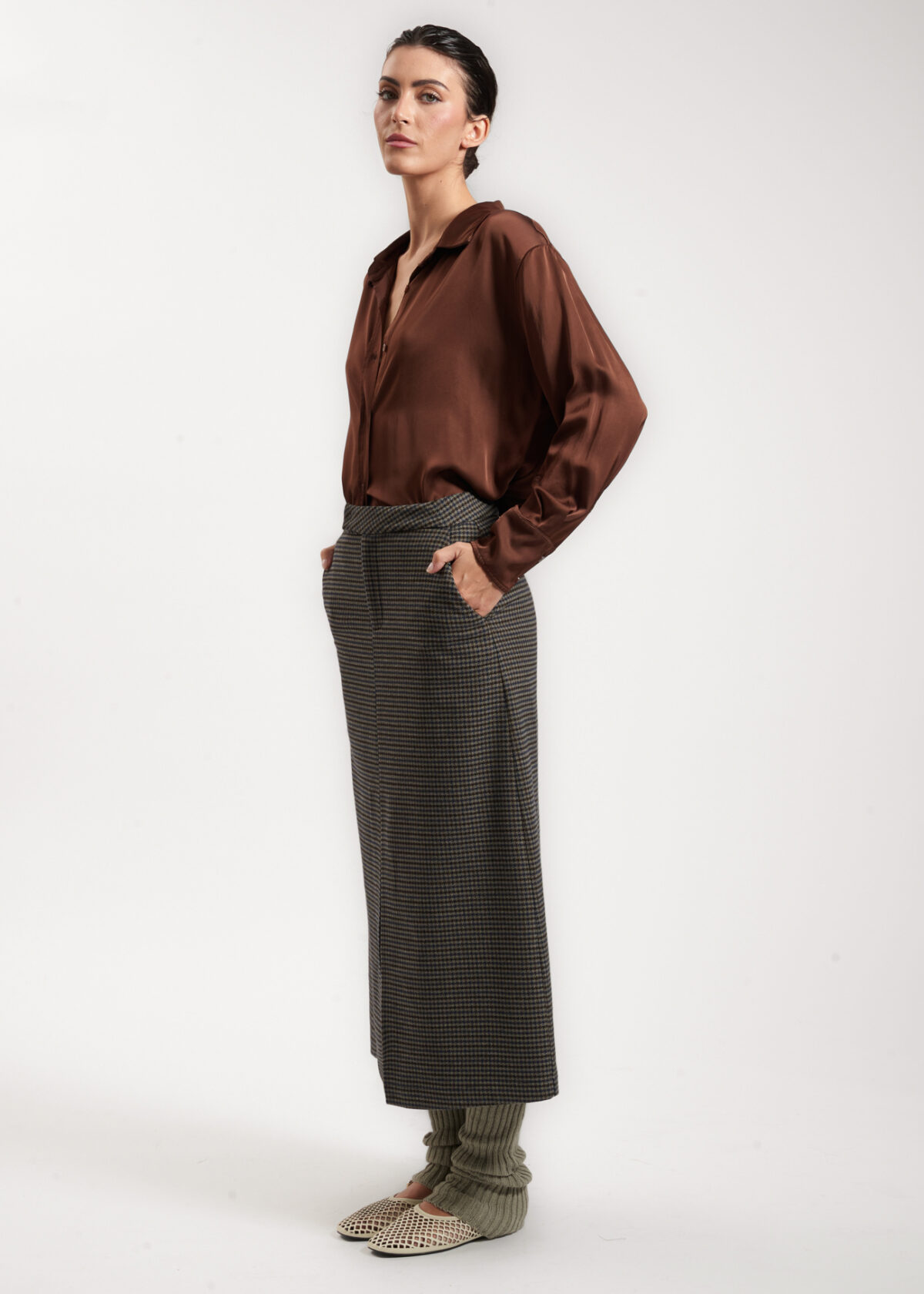 Heritage Checked Midi Skirt - Image 4