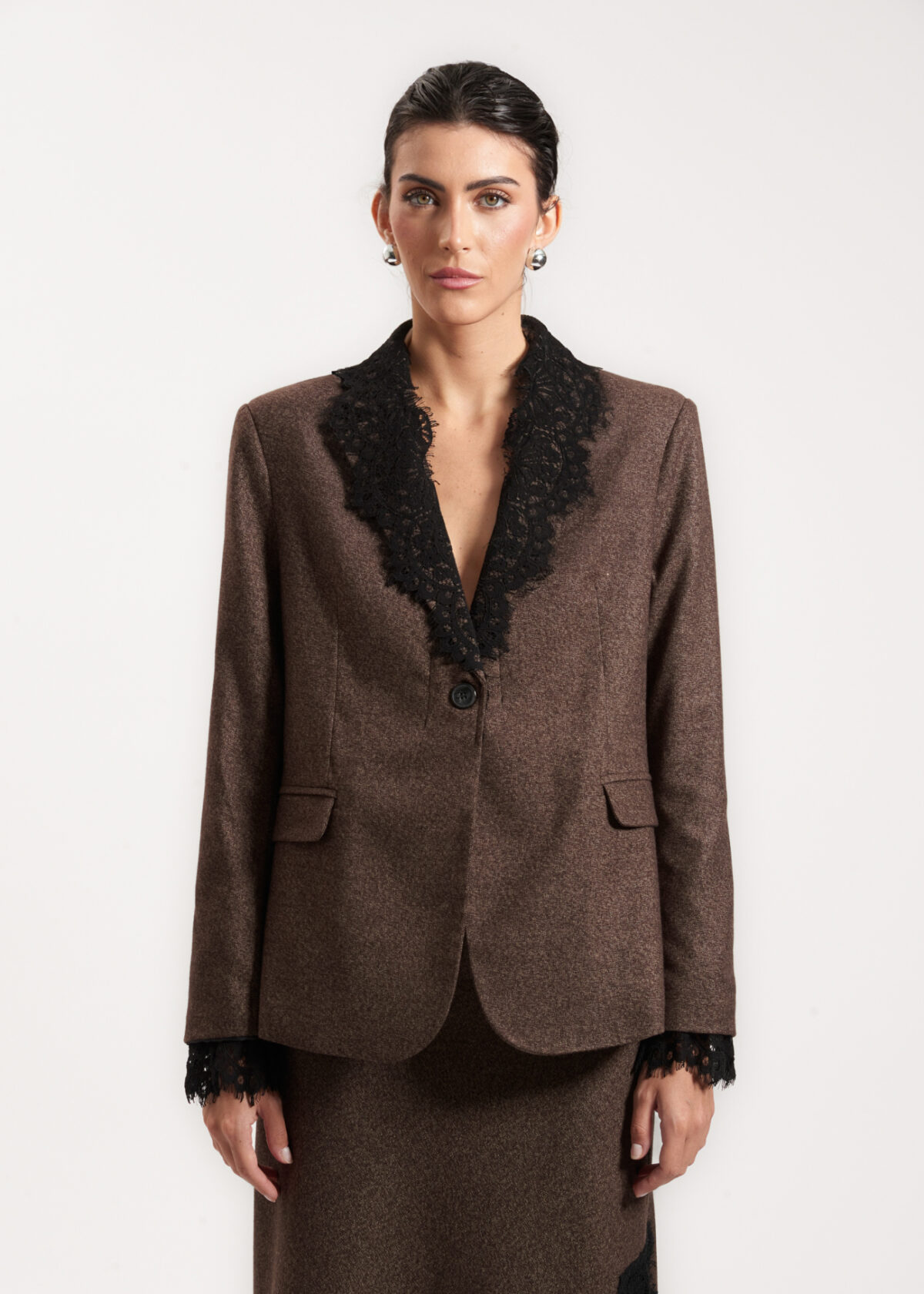 Lace Trim Tailored Blazer