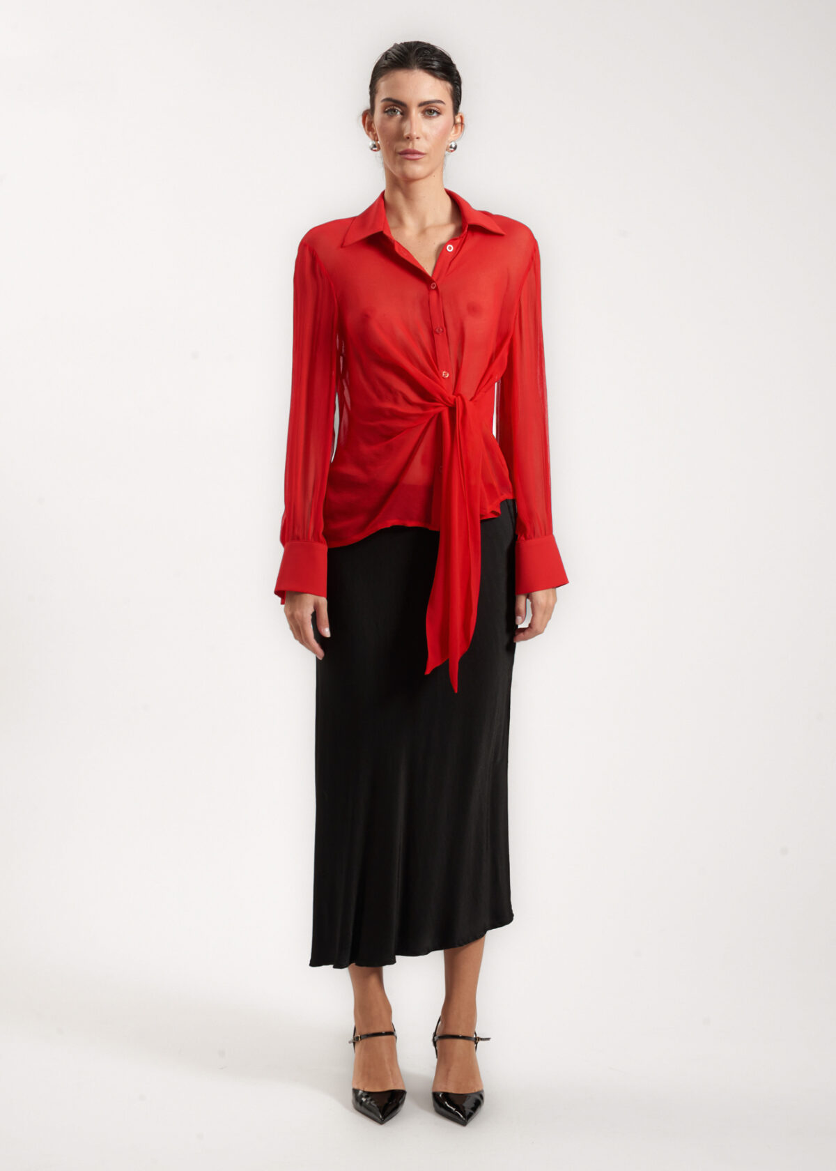 Rouge Tie Blouse - Image 3