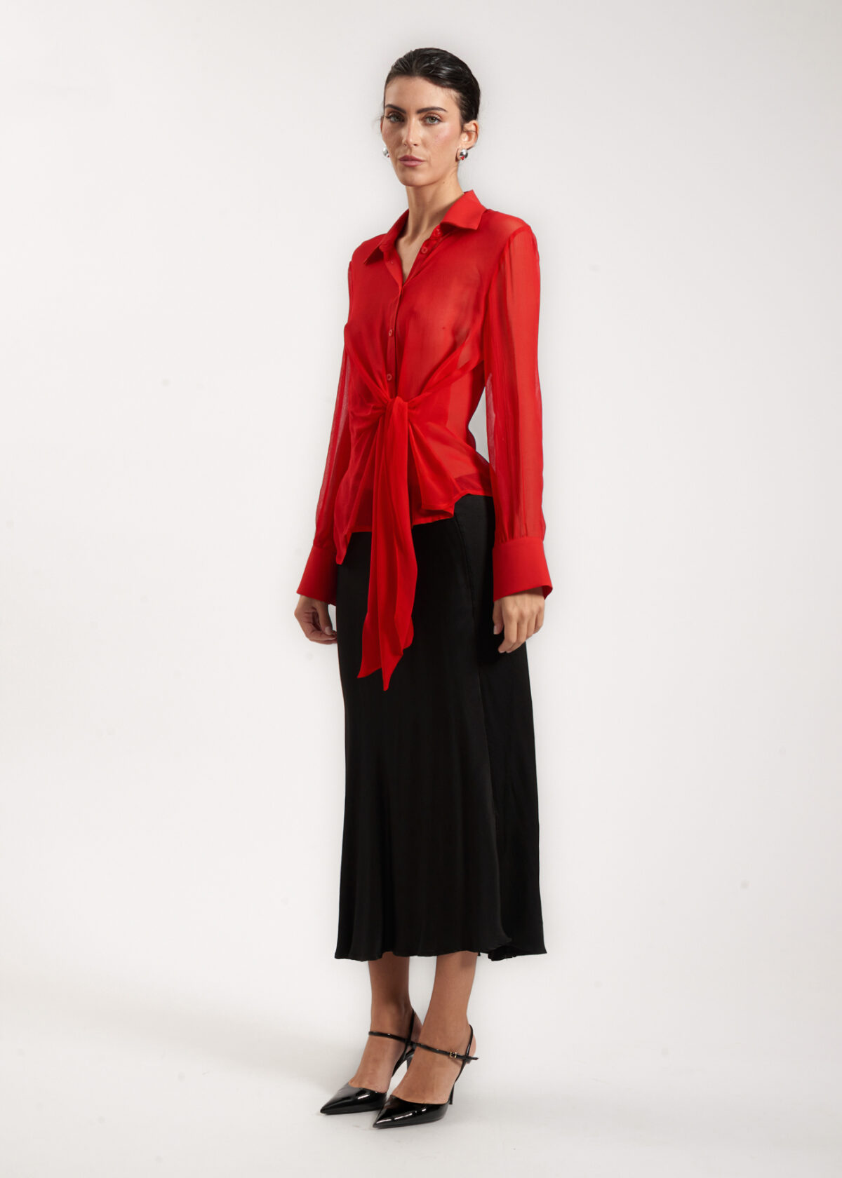 Rouge Tie Blouse - Image 4