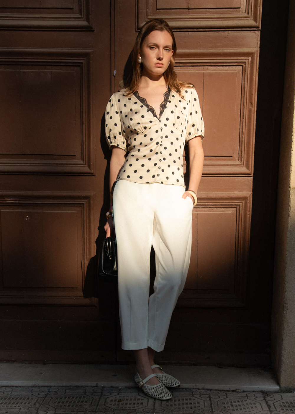 Polka Dot Lace Blouse - Image 3