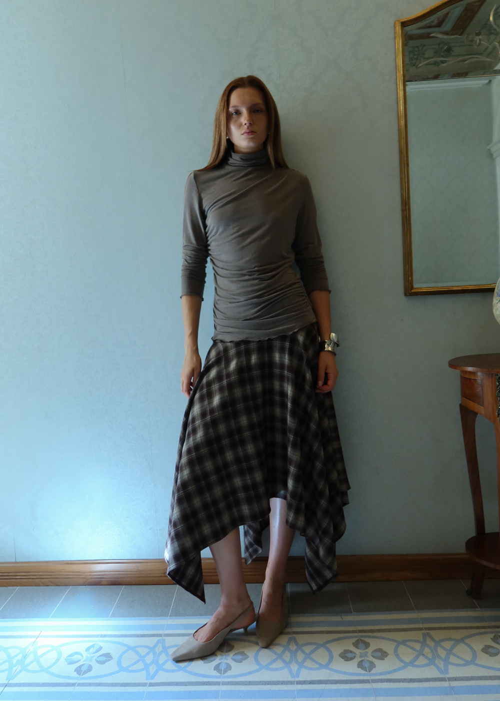 Gonna Midi Asimmetrica Tartan - Image 4